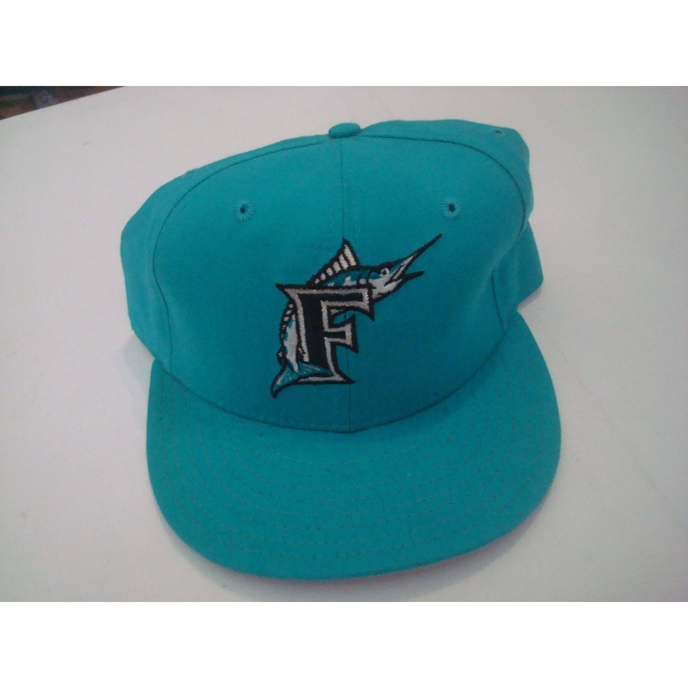 90S FLORIDA MARLINS FITTED NEW ERA SZ 7 1/8 00S Y2K HAT CAP VINTAGE DEADSTOCK X1